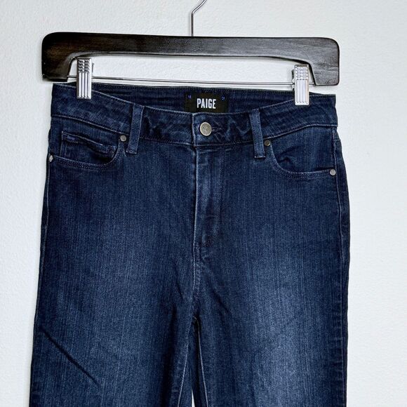 Paige Womens Hoxton Ankle Skinny Jeans Size 26 Alania Dark Wash Blue Stretch - Picture 2 of 11